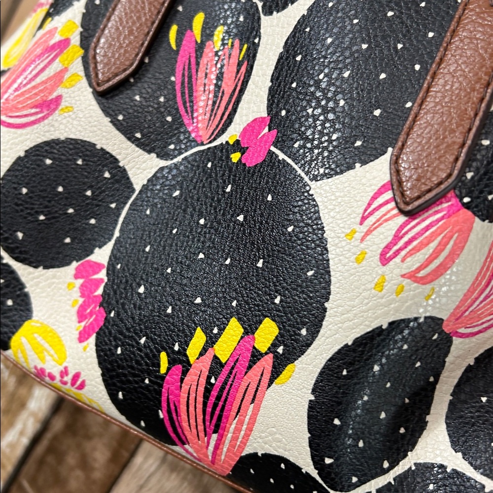 Fossil floral cactus Brown Fabric Interior crossbody bag - Picture 14 of 16